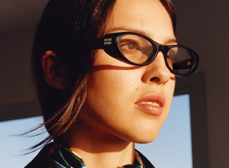 Woman wearing Miu Miu eyeglasses