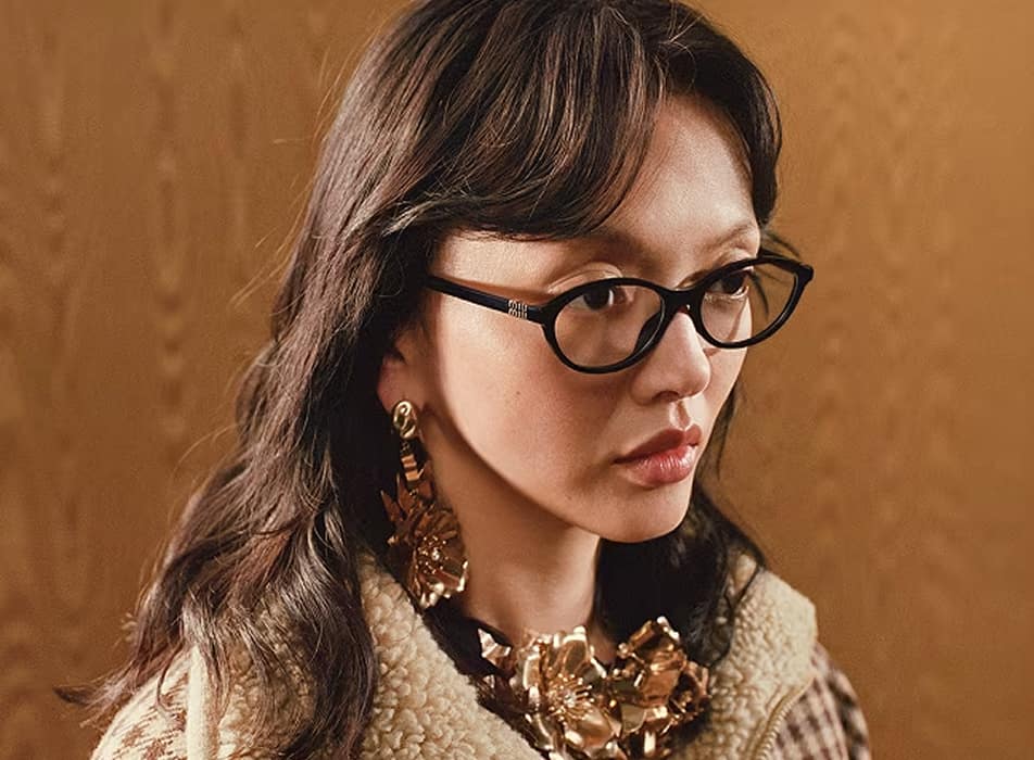 Woman wearing Miu Miu eyeglasses