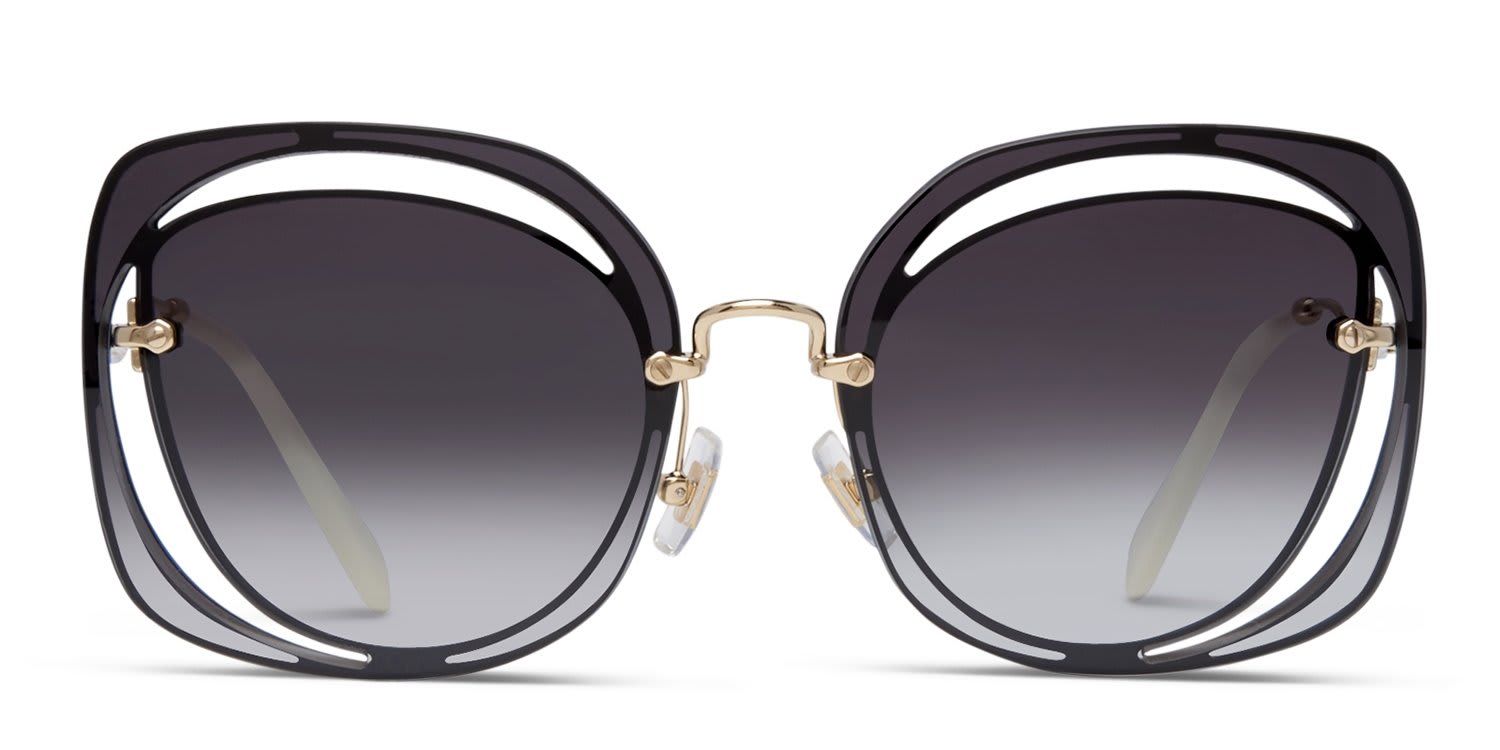 Miu Miu SMU 54SS Black w/Gold (Non-Rx-able) glasses - Black / Gold - Frontal View