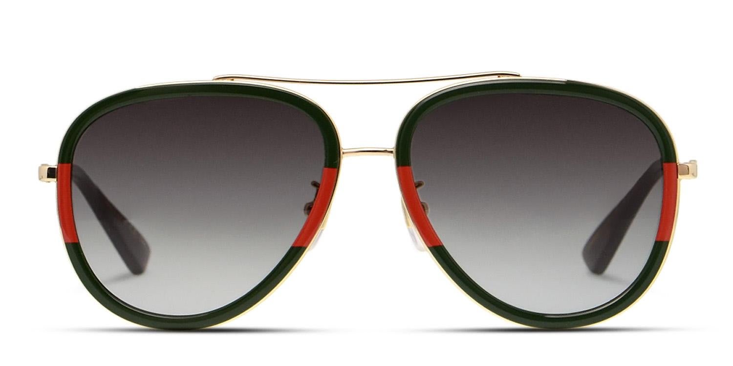 Gucci GG0062S Green w/Red/Gold glasses - Multicolor / Red / Gold / Green - Frontal View