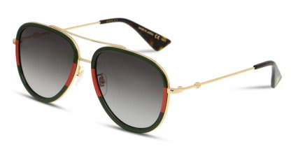 Gucci GG0062S Green w/Red/Gold glasses - Multicolor / Red / Gold / Green - Angle View