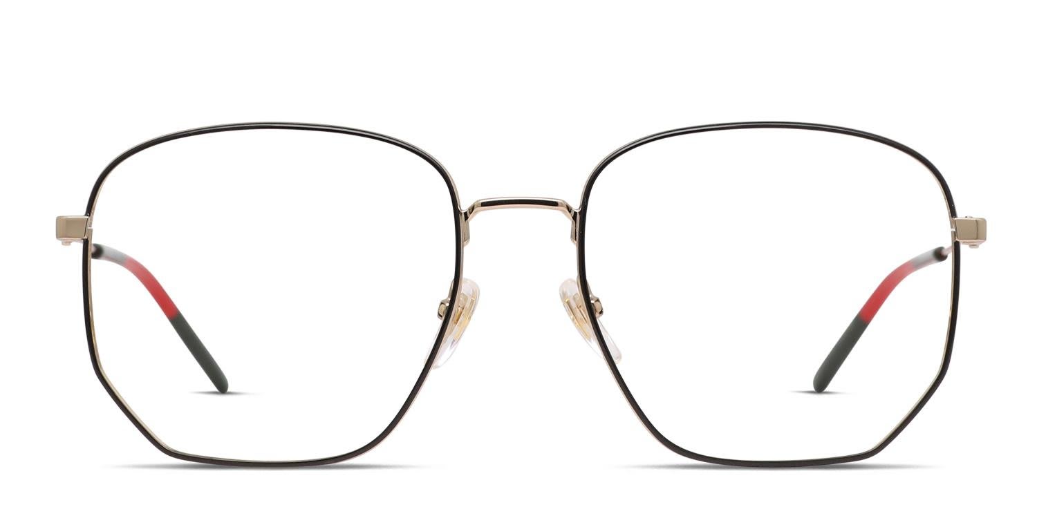 Gucci GG0396O Black/Gold glasses - Black / Gold - Frontal View