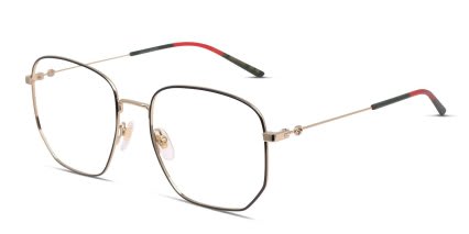 Gucci GG0396O Black/Gold glasses - Black / Gold - Angle View