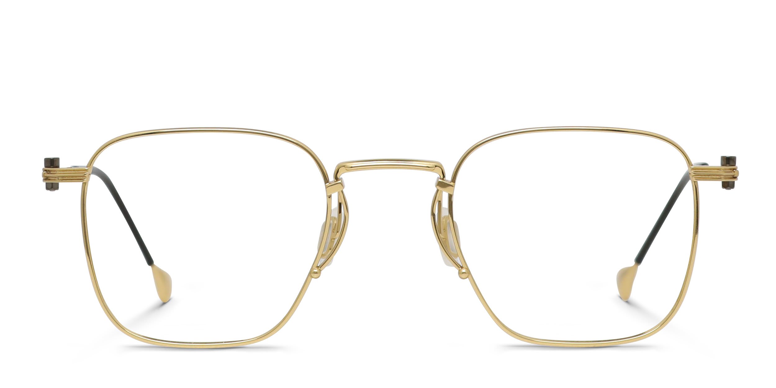 Yohji Yamamoto Look 025 Gold glasses - Gold - Frontal View