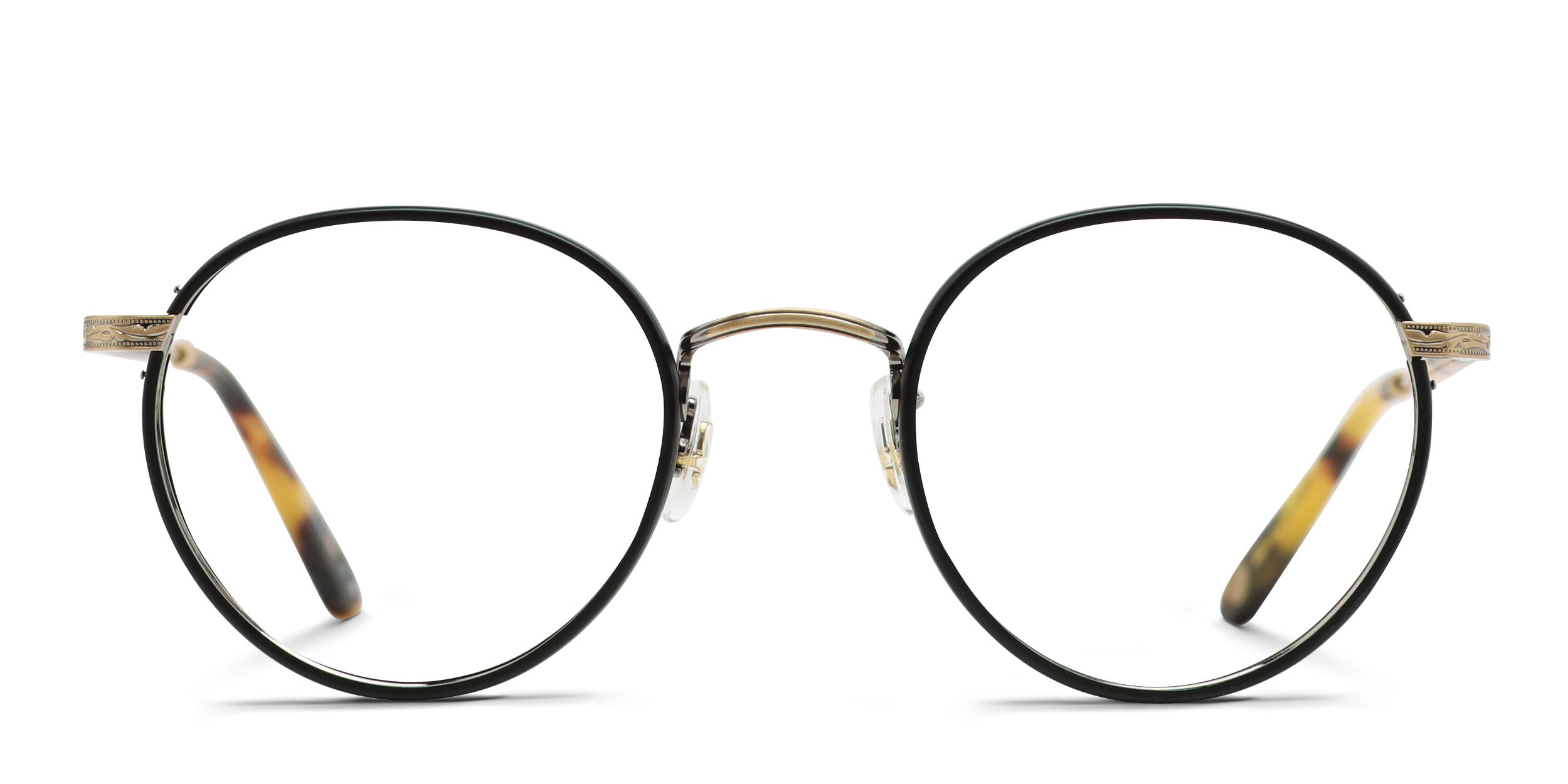 Garrett Leight Wilson Black, Gold glasses - Black / Gold - Frontal View