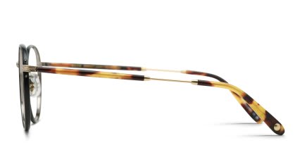 Garrett Leight Wilson Black, Gold glasses - Black / Gold - Side View
