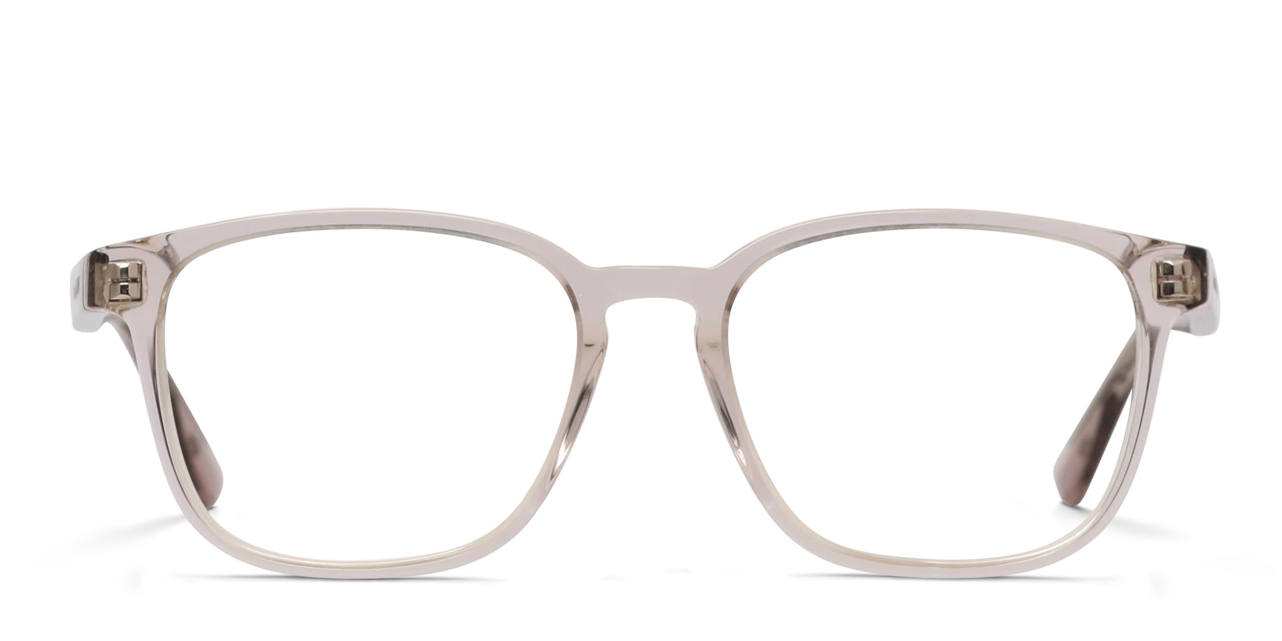 Alexander McQueen AM0462O Beige, Clear glasses - Beige / Clear - Frontal View