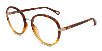 Chloe CH0308O Tortoise, Yellow, Gold glasses - Tortoise / Yellow / Gold - Angle View