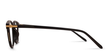 Linda Farrow LF25 Bay Shiny Black glasses - Shiny Black - Side View