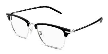 Mont Blanc MB0409O Black, Silver glasses - Black / Silver - Angle View