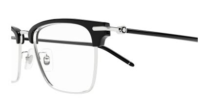 Mont Blanc MB0409O Black, Silver glasses - Black / Silver - Side View