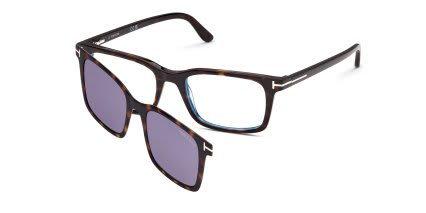 Tom Ford FT6175-B w/Clip-On Tortoise glasses - Tortoise - Angle View