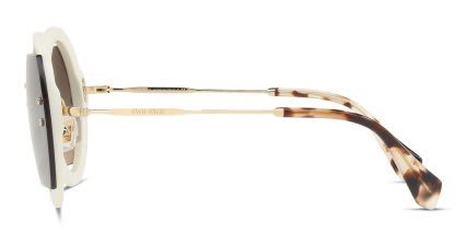Miu Miu SMU 06SS White, Brown glasses - White / Brown / Gold - Side View