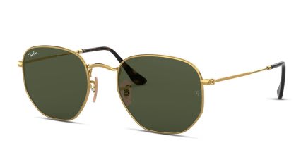 Ray-Ban 3548N Gold, Green glasses - Gold / Green - Angle View