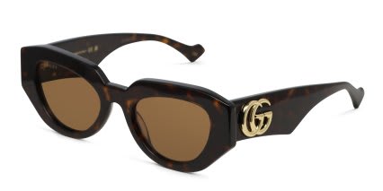 Gucci GG1421S Brown, Tortoise glasses - Brown / Tortoise - Angle View