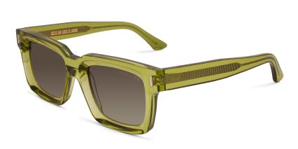 Cutler and Gross 1386 Green, Clear glasses - Green / Clear - Angle View