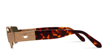 Linda Farrow Joey Gold, Tortoise glasses - Gold / Tortoise - Side View