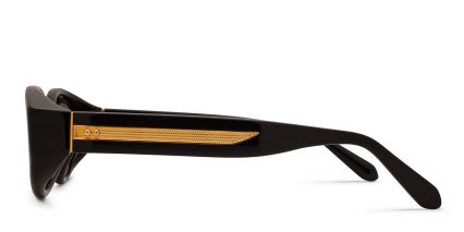 Linda Farrow Lyra Shiny Black glasses - Shiny Black - Side View