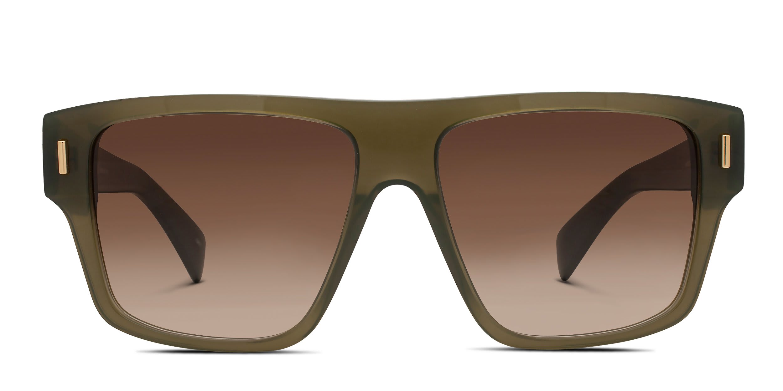 Alexander McQueen AM0550S Green, Brown glasses - Green / Brown - Frontal View