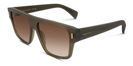 Alexander McQueen AM0550S Green, Brown glasses - Green / Brown - Angle View