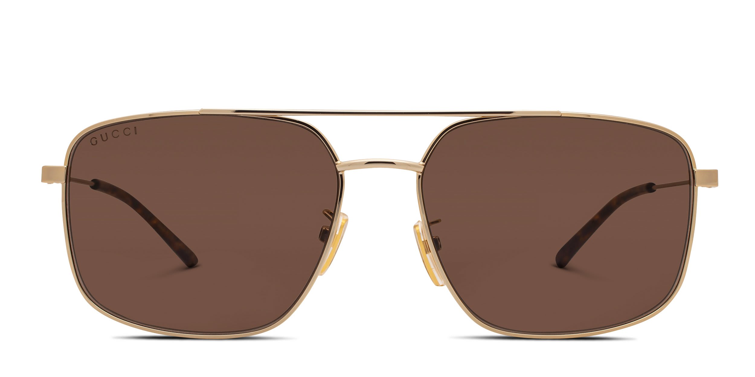 Gucci GG2096SA Gold, Brown glasses - Gold / Brown - Frontal View