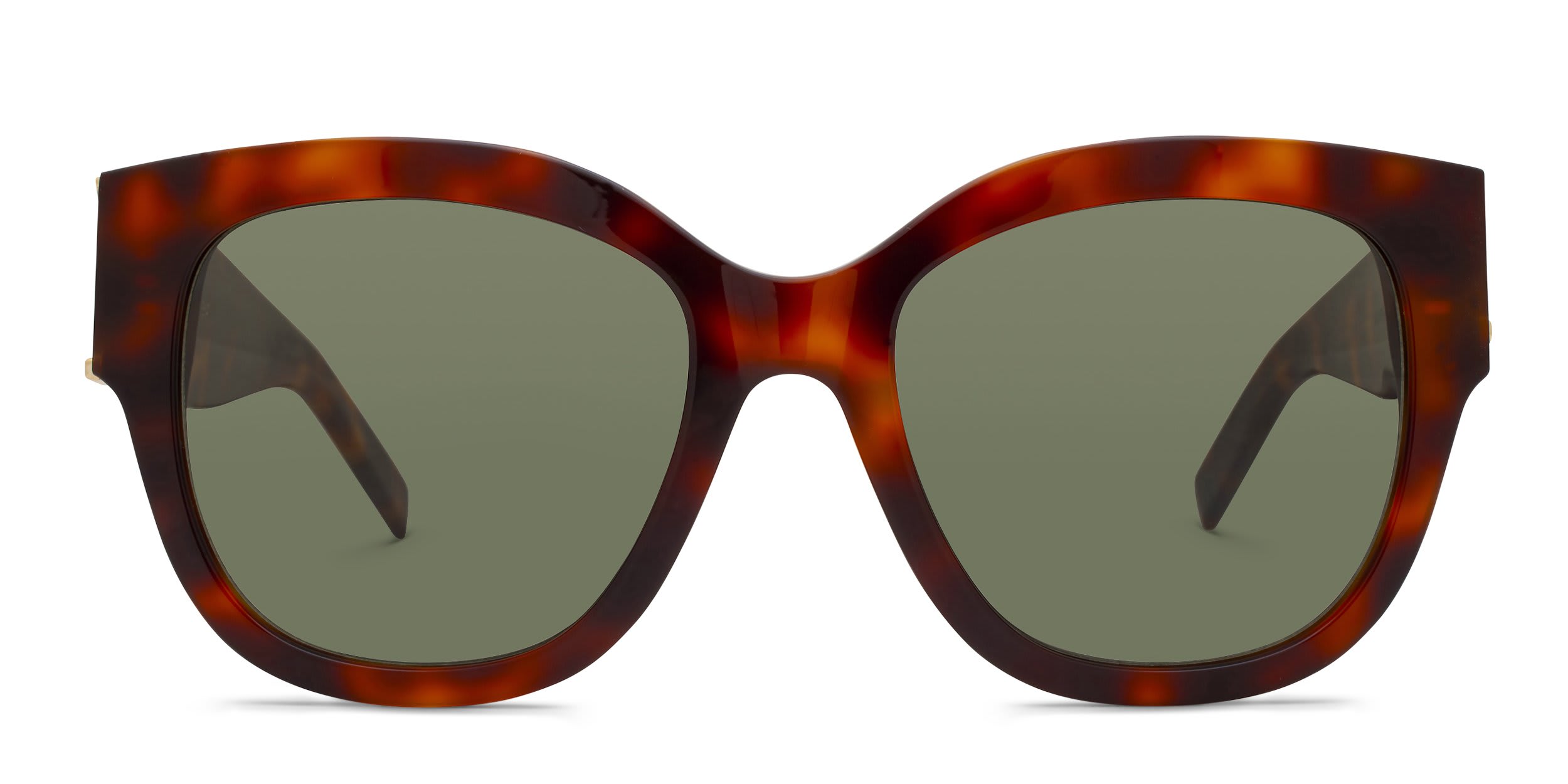 Saint Laurent SLM95/F Tortoise, Green glasses - Tortoise / Green - Frontal View