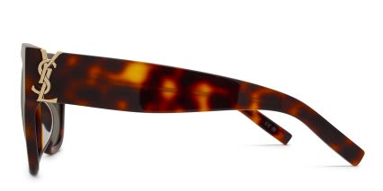 Saint Laurent SLM95/F Tortoise, Green glasses - Tortoise / Green - Side View