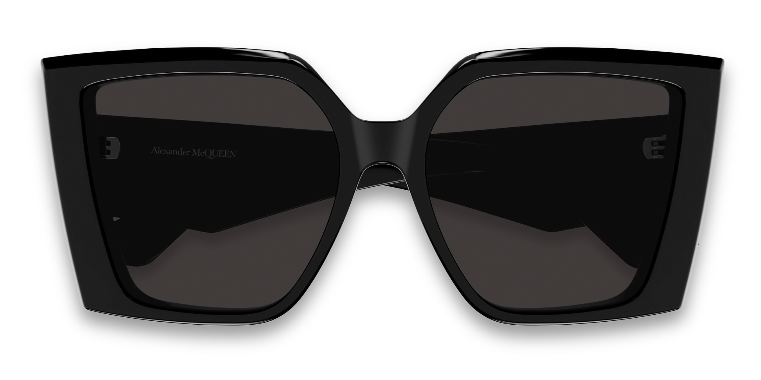 Alexander McQueen AM0467S Black, Gray glasses - Black - Frontal View