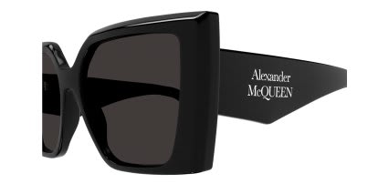 Alexander McQueen AM0467S Black, Gray glasses - Black - Side View