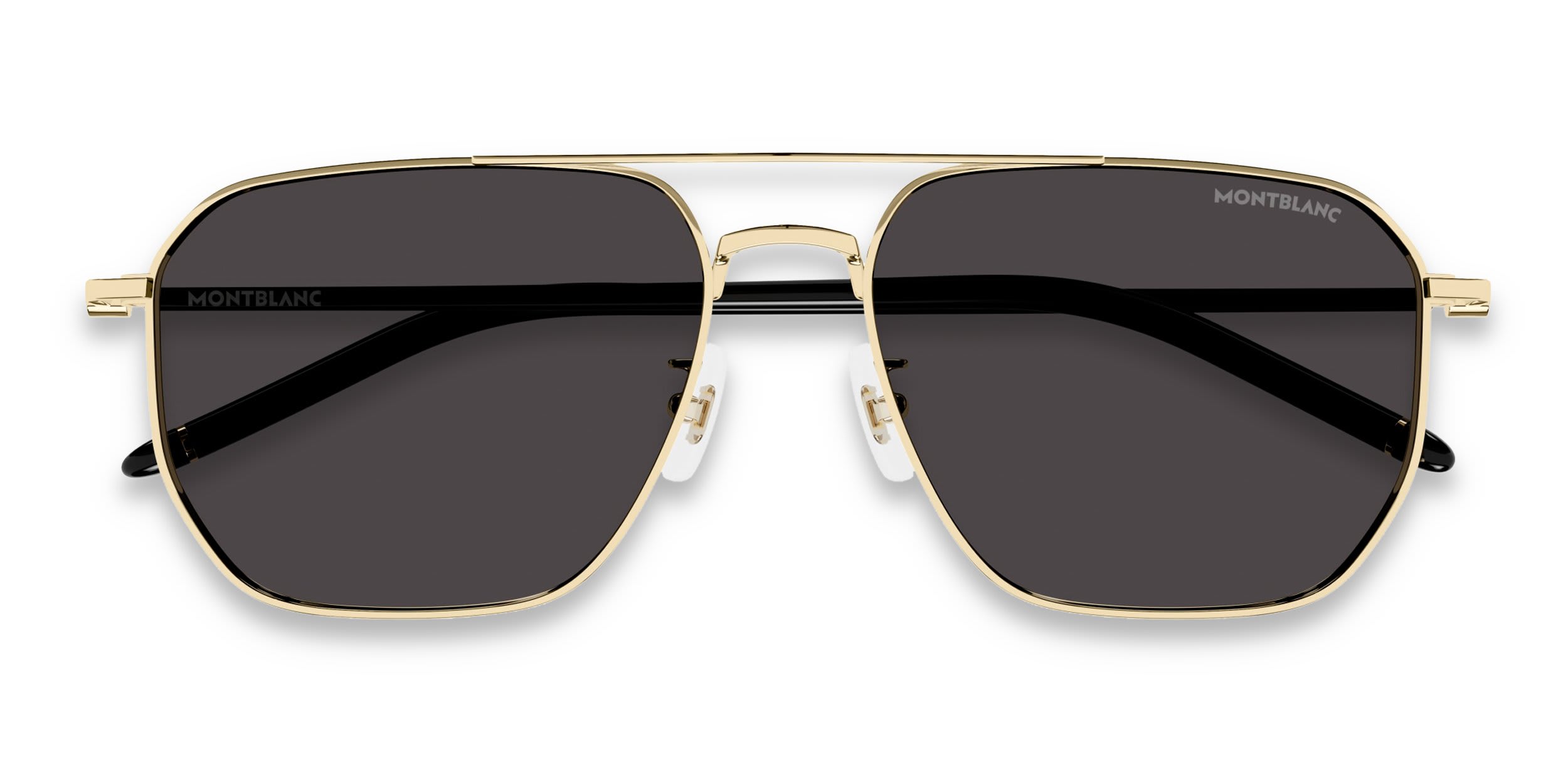Mont Blanc MB0367SA Gold, Gray glasses - Gold - Frontal View