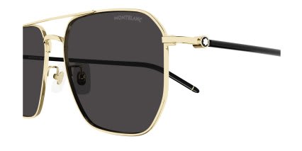 Mont Blanc MB0367SA Gold, Gray glasses - Gold - Side View