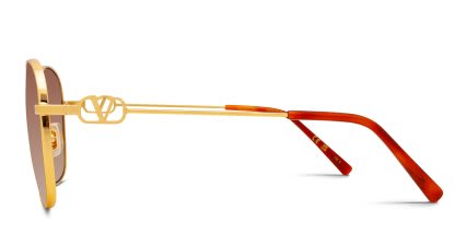 Valentino VG0028S Gold, Brown glasses - Gold / Brown - Side View