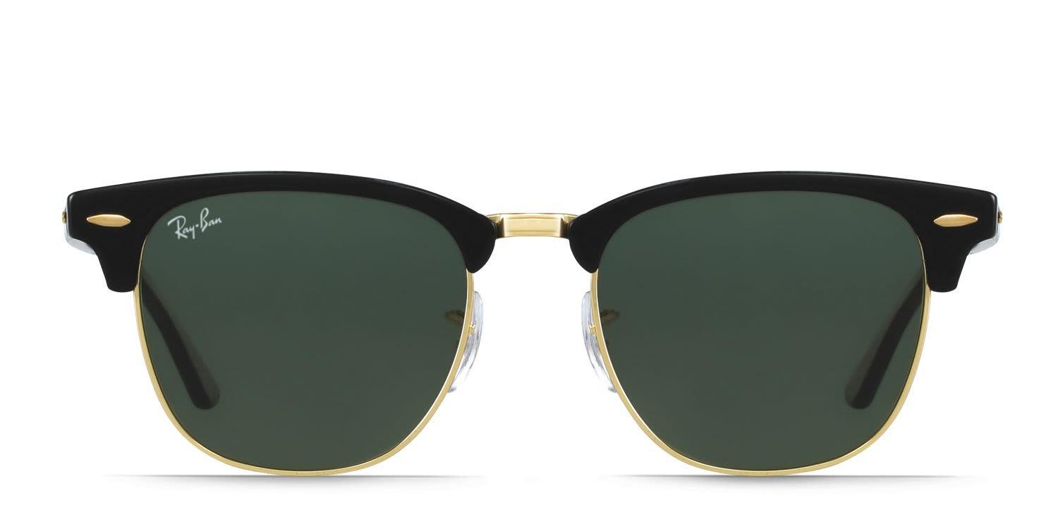 Ray-Ban RB3016 Clubmaster Black, Gold glasses - Black / Gold - Frontal View