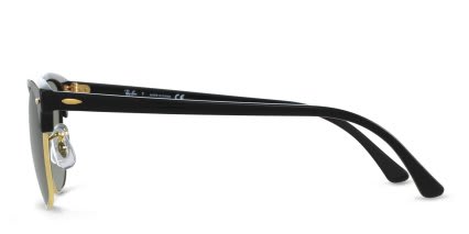 Ray-Ban RB3016 Clubmaster Black, Gold glasses - Black / Gold - Side View