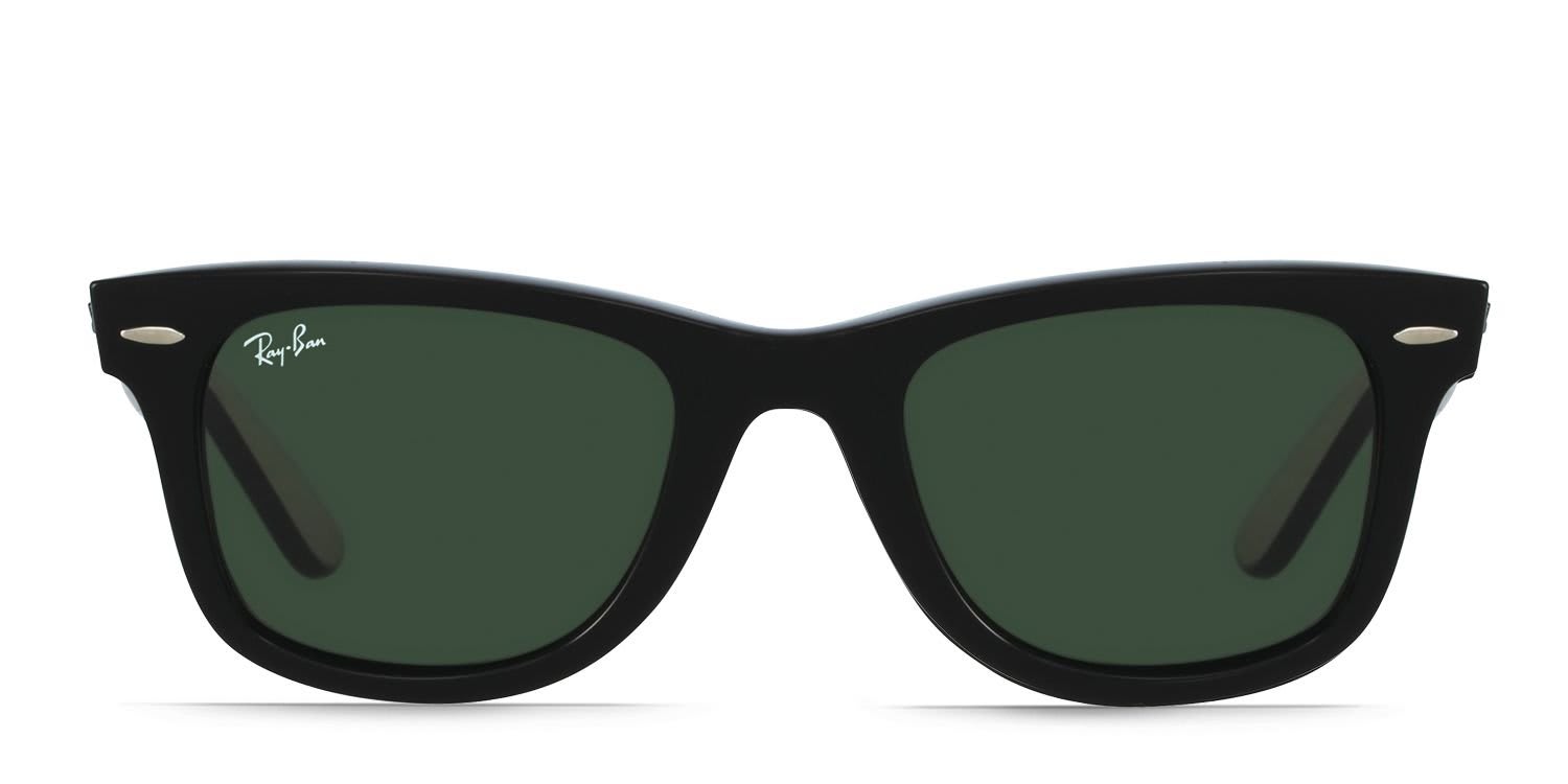 Ray-Ban RB2140 Wayfarer Shiny Black glasses - Shiny Black - Frontal View