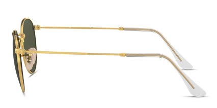 Ray-Ban RB3447 Round Metal Gold, Green glasses - Gold / Green - Side View