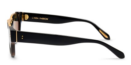 Linda Farrow Marcel Black, Gold glasses - Black / Gold - Side View