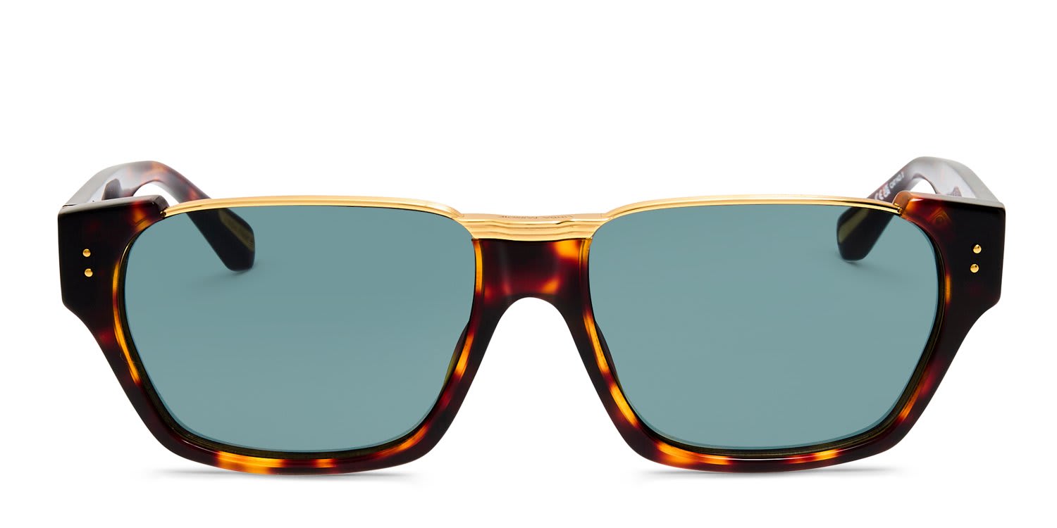 Linda Farrow Marcel Tortoise, Gold glasses - Tortoise / Gold - Frontal View