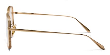 Linda Farrow LFL1581 Alicia Gold, Beige glasses - Gold / Beige - Side View