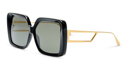 Linda Farrow Macy Shiny Black glasses - Shiny Black - Angle View