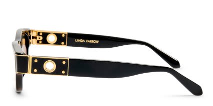 Linda Farrow Clara Shiny Black glasses - Shiny Black - Side View