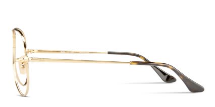 Ray-Ban RX6489 Aviator Gold glasses - Gold - Side View