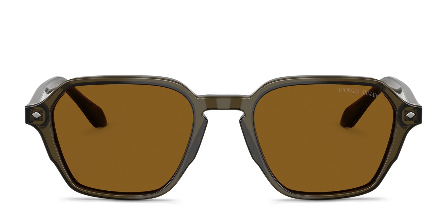 Giorgio Armani AR8220 Clear, Green, Brown glasses - Clear / Green / Brown - Frontal View