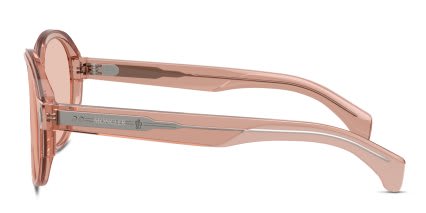 Moncler ME6005 Pink, Clear glasses - Pink / Clear - Side View