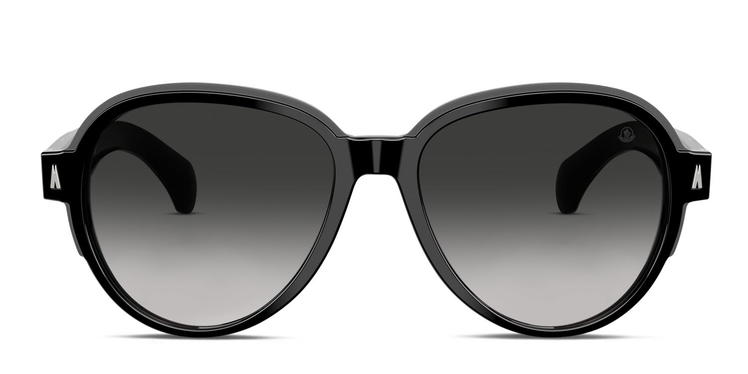 Moncler ME6005 Black glasses - Black / Gray - Frontal View