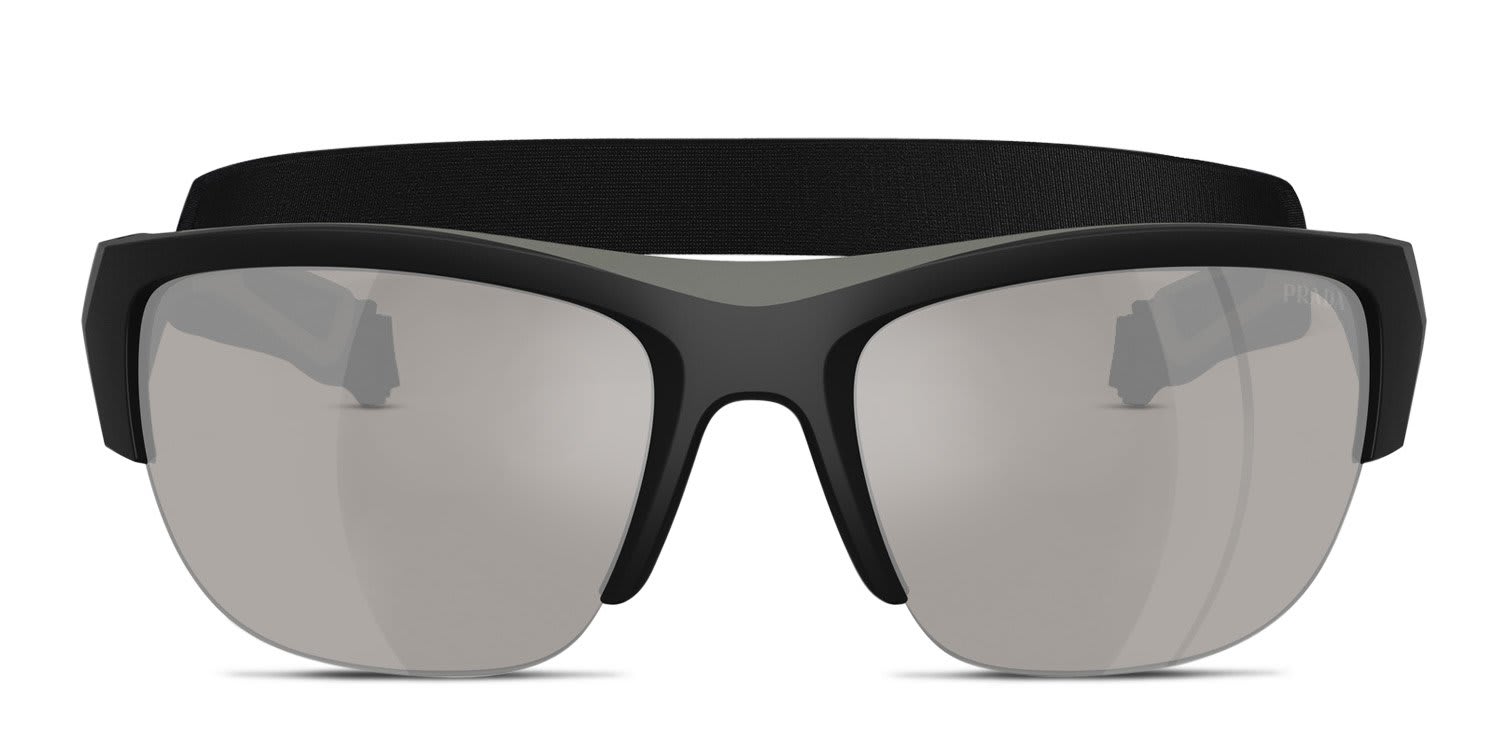 Prada Linea Rossa PSA01S Black glasses - Black / Gray / Silver - Frontal View