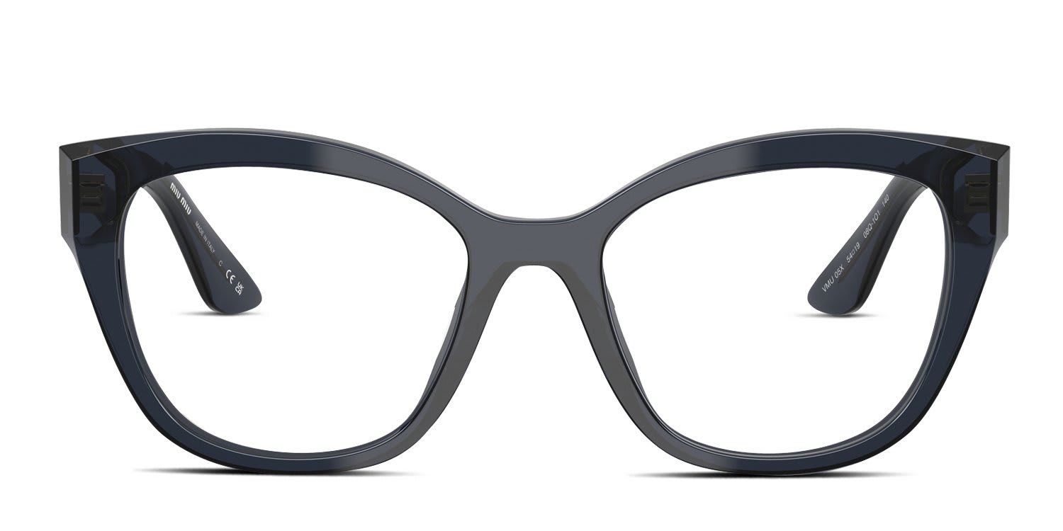 Miu Miu MU05XV Blue, Clear glasses - Blue / Clear - Frontal View