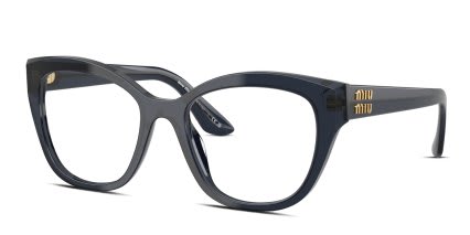 Miu Miu MU05XV Blue, Clear glasses - Blue / Clear - Angle View