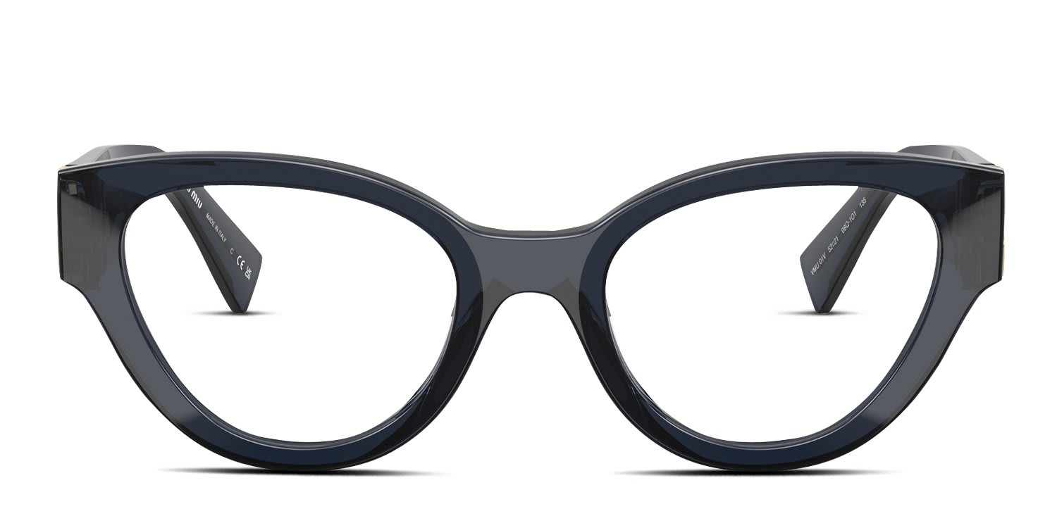 Miu Miu MU01VV Blue, Clear glasses - Blue / Clear - Frontal View