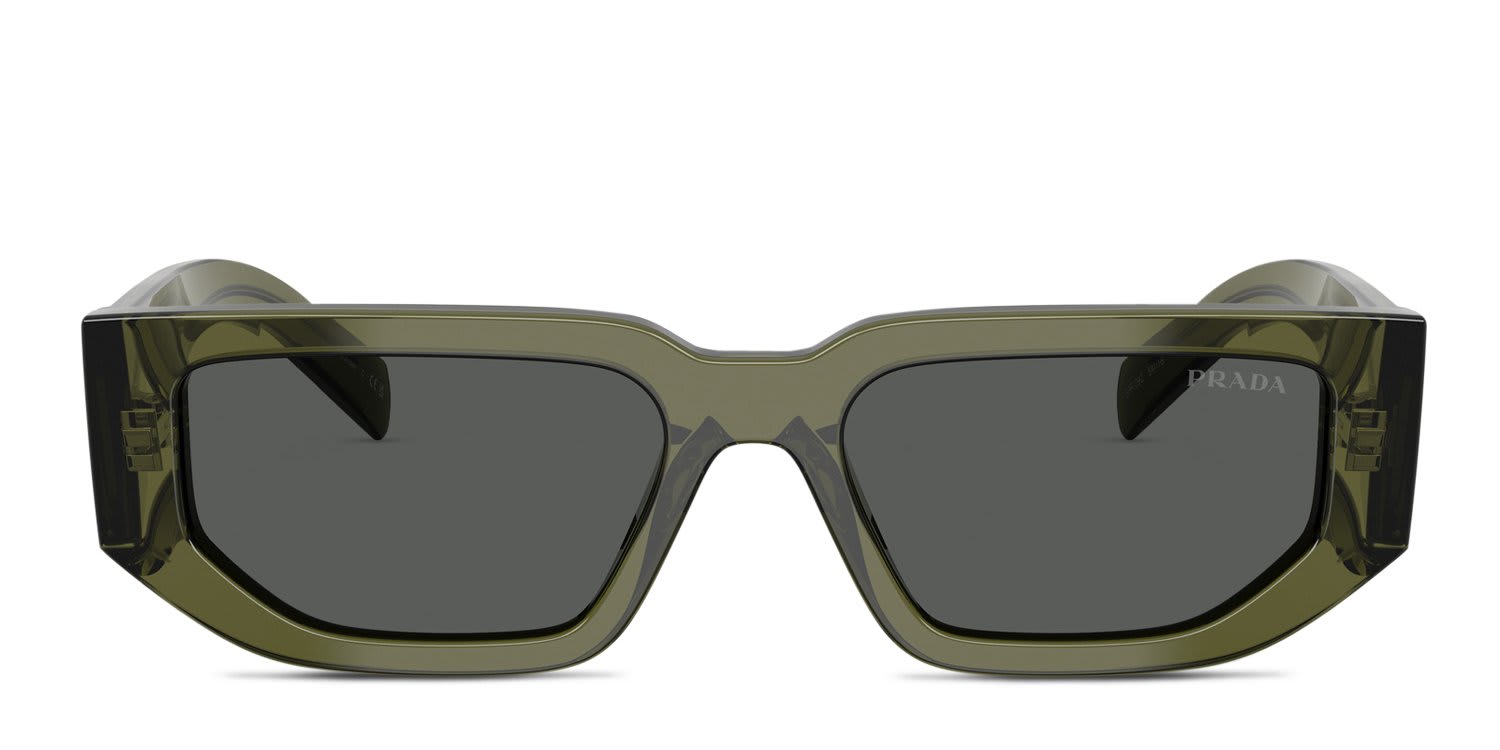Prada PR09ZS Clear, Green glasses - Green / Clear - Frontal View